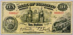THE BANK OF TORONTO -  10 DOLLARS 1935 -  BILLETS DU CANADA 1935