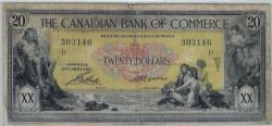 THE CANADIAN BANK OF COMMERCE -  20 DOLLARS 1917 -  BILLETS DU CANADA 1917
