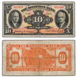 THE DOMINION BANK -  10 DOLLARS 1935 (VF) -  BILLETS DU CANADA 1935