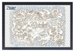 THE LEGEND OF ZELDA -  IMAGE ENCADRÉE - CARTE BLANCHE (33 CM X 48 CM) -  LINK'S AWAKENING