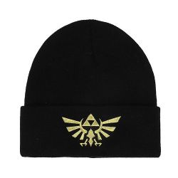 THE LEGEND OF ZELDA -  TUQUE NOIRE BRODÉ DE LA TRIFORCE