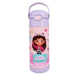 THERMOS -  BOUTEILLE AVEC BOUTON POUSSOIR DE GABBY ET LA MAISON MAGIQUE (414ML)