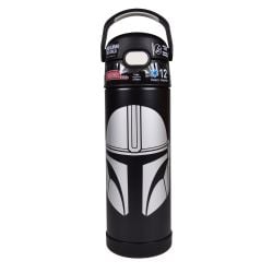 THERMOS -  BOUTEILLE AVEC BOUTON POUSSOIR DE LE MANDALORIEN (470ML)