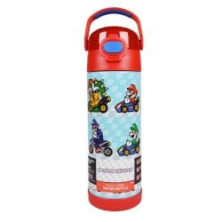 THERMOS -  BOUTEILLE AVEC BOUTON POUSSOIR DE MARIO KART (470ML)