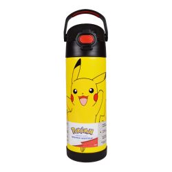 THERMOS -  BOUTEILLE AVEC BOUTON POUSSOIR DE PIKACHU (470ML)