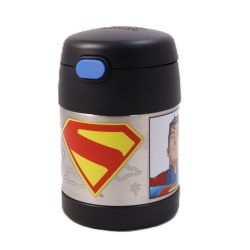 THERMOS -  CONTENEUR A ALIMENT AVEC BOUTON POUSSOIR DE SUPERMAN (290ML)