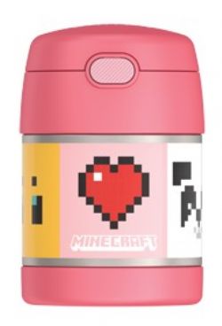 THERMOS -  CONTENEUR À ALIMENT AVEC BOUTON POUSSOIR DE MINECRAFT (290ML)