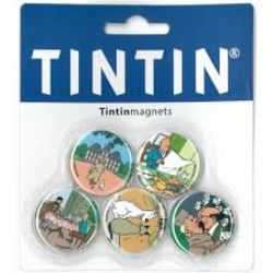 TINTIN -  ENSEMBLE DE 5 AIMANTS