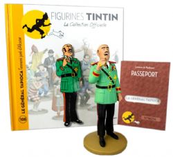 TINTIN -  FIGURINE DDU GÉNÉRAL TAPIOCA + LIVRET + PASSEPORT (12CM) -  LA COLLECTION OFFICIELLE 108