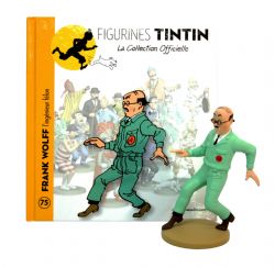 TINTIN -  FIGURINE DE FRANK WOLFF  + LIVRET + PASSEPORT (12CM) -  LA COLLECTION OFFICIELLE 75