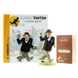 TINTIN -  FIGURINE DE GIBBONS + LIVRET + PASSEPORT (12CM) -  LA COLLECTION OFFICIELLE 63