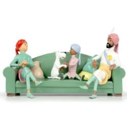 TINTIN -  FIGURINE MÉTAL - SCÈNE DU DIVAN - LES CIGARES DU PHARAONS