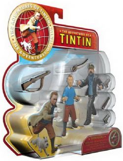 TINTIN -  FIGURINE TINTIN ET HADDOCK ACTION - USAGÉ - (10 CM) -  LES AVENTURES DE TINTIN