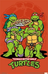 TORTUES NINJA -  AFFICHE PIZZA (56 CM X 86.5 CM)