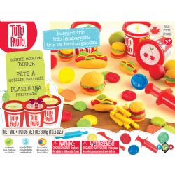 TUTTI FRUTTI -  TRIO DE HAMBURGERS (MULTILINGUE) -  PÂTE À MODELER PARFUMÉE