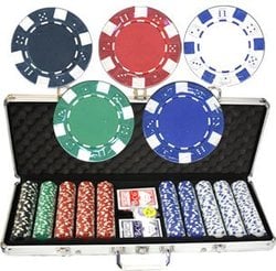 VALISE DE 500 JETONS DE POKER -  RÉGULIER SANS VALEUR (13.5 GRAMMES)