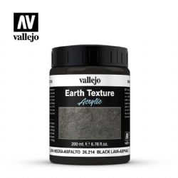 VALLEJO ACRYLIC -  BLACK LAVA-ASPHALT (200 ML) -  EARTH TEXTURE 26214