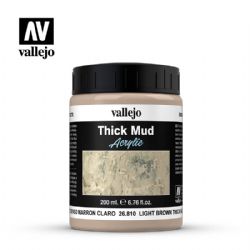 VALLEJO ACRYLIC -  LIGHT BROWN MUD (200 ML) -  THICK MUD 26810