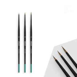 VALLEJO -  PINCEAUX POILS NATURELS - ENSEMBLE PRO MODELER TAILLES 4/0 - 3/0 - 2/0 -  PINCEAUX VAL-BR B01990