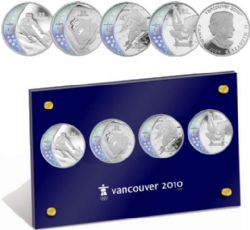 VANCOUVER 2010 -  ENSEMBLE DE 4 PIÈCES HOLOGRAPHIQUES SUR LES JEUX OLYMPIQUES DE VANCOUVER 2010 : PLUS VITE -  PIÈCES DU CANADA 2007-2009
