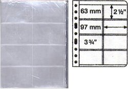 VARIO -  FEUILLES DE CLASSEMENT CLAIRES, 8 BANDES VERTICALES (PAQUET DE 5 FEUILLES)