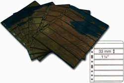 VARIO -  FEUILLES DE CLASSEMENT NOIRES, 7 BANDES (PAQUET DE 5 FEUILLES)