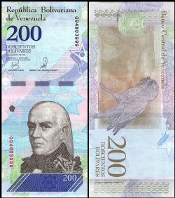 VENEZUELA -  200 BOLIVARES 2018 (UNC) 107