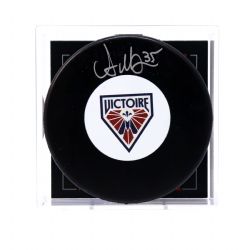 VICTOIRE DE MONTRÉAL -  RONDELLE DE HOCKEY AUTOGRAPHIÉE PAR ANN-RENEE DESBIENS - (LOGO)
