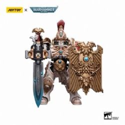 WARHAMMER 40K -  FIGURINE DE ADEPTUS CUSTODES SOLAR WATCH CUSTODIAN GUARD WITH SENTINEL BLADE AND PRAESIDIUM SHIELD - ÉCHELLE 1/18 -  JOYTOY