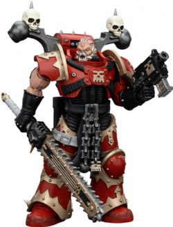 WARHAMMER 40K -  FIGURINE DE WORLD EATERS - KHORN BERZEKER WITH EVISCERATOR CHAINSWORD - 1/18 -  JOYTOY