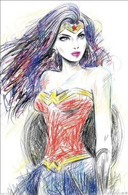 WONDER WOMAN -  AFFICHE D'ESQUISSER (56 CM X 86.5 CM)