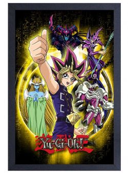 YU-GI-OH! -  IMAGE ENCADRÉE - LES MONSTRES DE YUGI (33 CM X 48 CM)