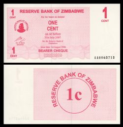 ZIMBABWE -  1 CENT 2006 (UNC) 33