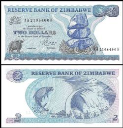 ZIMBABWE -  2 DOLLARS 1983 (UNC) 1B