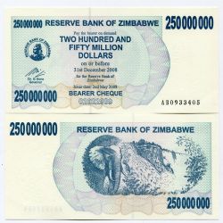 ZIMBABWE -  250 000 000 DOLLARS 2008 (UNC) 59