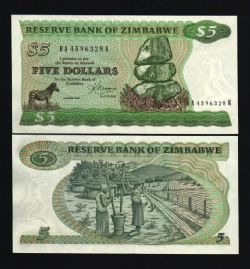 ZIMBABWE -  5 DOLLARS 1983 (UNC) 2C