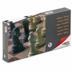 ÉCHEC -  GRAND JEU DE DAMES ET ÉCHECS 2 EN 1 EN PLASTIQUE (JEU DE VOYAGE MAGNÉTIQUE) (32X32CM)