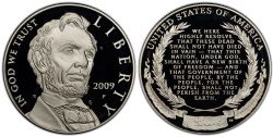 ÉPREUVE AMÉRICANE -  DOLLAR EN ARGENT ABRAHAM LINCOLN -  PIÈCES DES ÉTATS-UNIS 2009