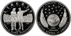 ÉPREUVE AMÉRICANE -  DOLLAR EN ARGENT BICENTENAIRE DE LEWIS & CLARK -  PIÈCES DES ÉTATS-UNIS 2004