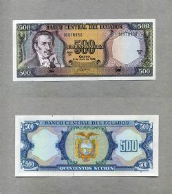 ÉQUATEUR -  500 SUCRES 1988 (UNC) 125B