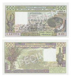 ÉTATS DE L'AFRIQUE DE L'OUEST (CÔTE D'IVOIRE) -  500 FRANCS 1989 (UNC) 106AM