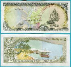 ÎLES MALDIVES -  2 RUFIYAA 1990 (UNC)